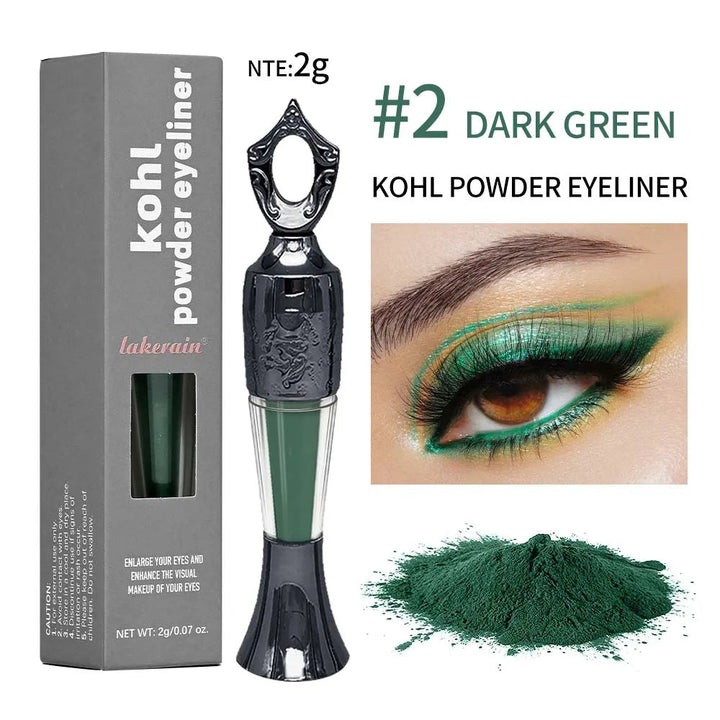 Retro Black Dark Green Kohl Powder Eyeliner