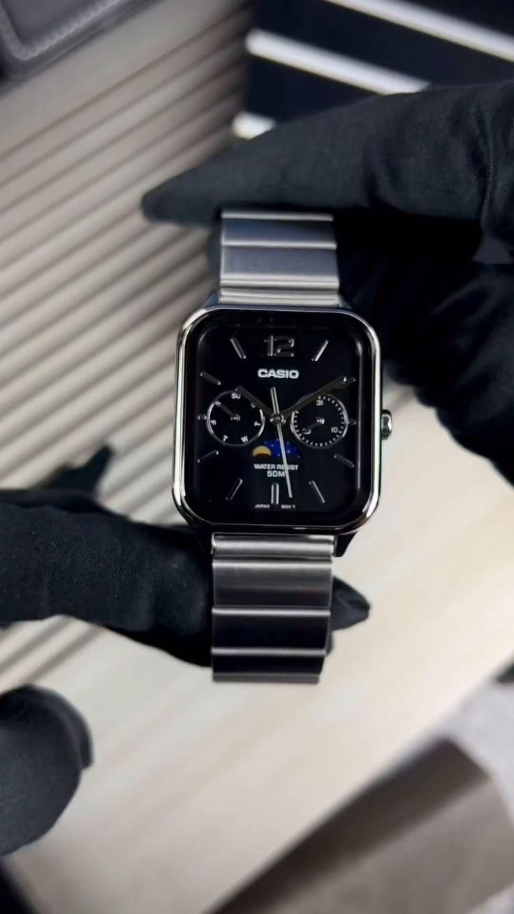 Casio Quartz Moonrise Dial Watch