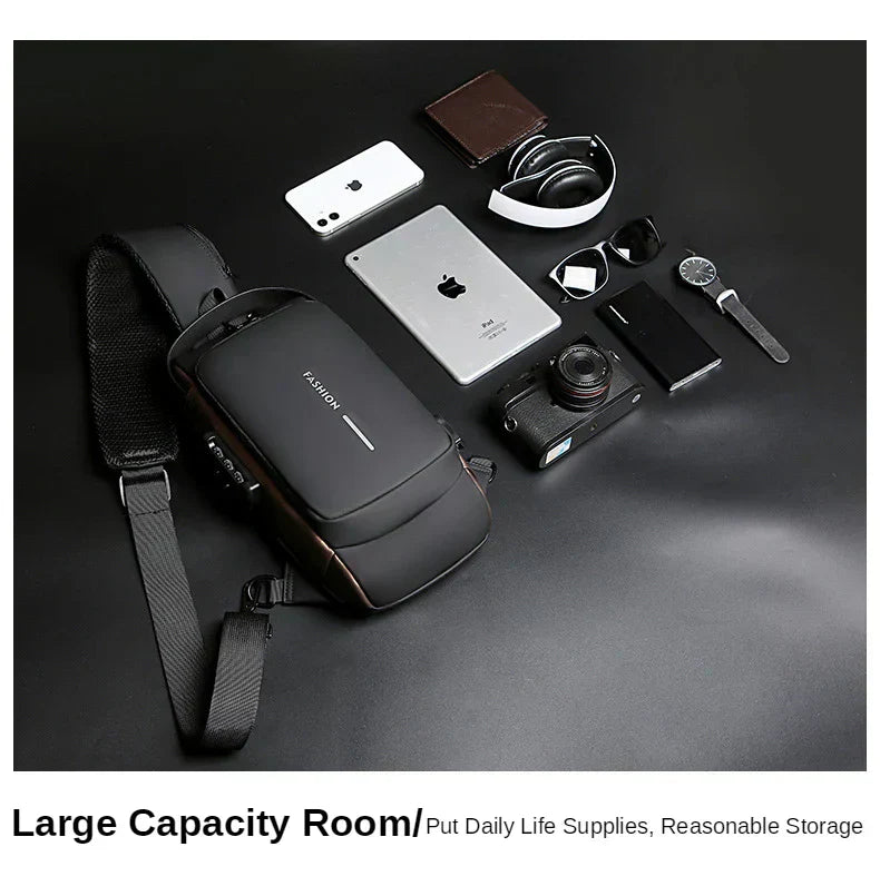 Multifunction Anti Theft USB Messenger Cross Body Travel Sling Chest Bags